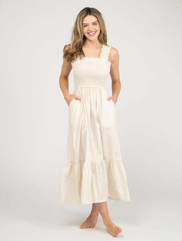 Beau & Ro Dress The Page Midi Dress | Ivory Stars & Shells