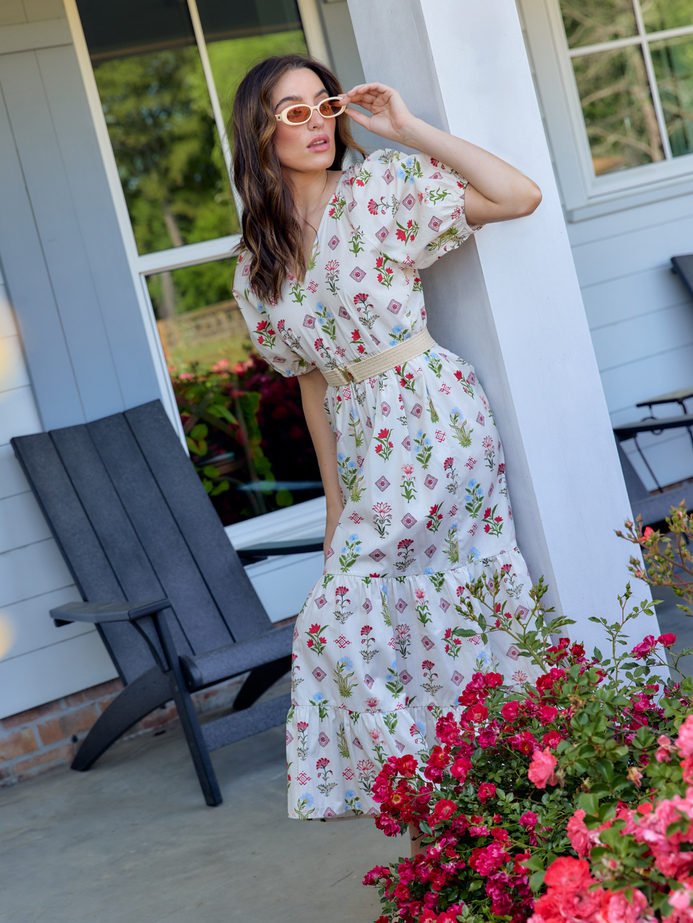 Beau & Ro Dress The Poppy Dress | Ivory Buti Flower