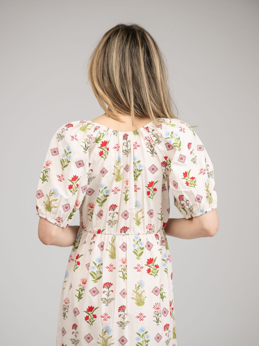 Beau & Ro Dress The Poppy Dress | Ivory Buti Flower