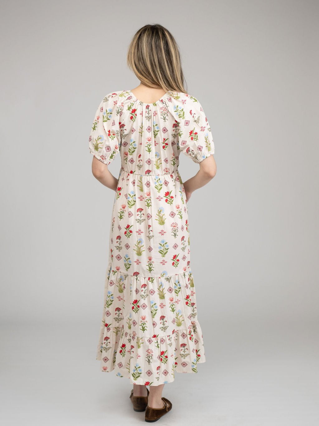 Beau & Ro Dress The Poppy Dress | Ivory Buti Flower