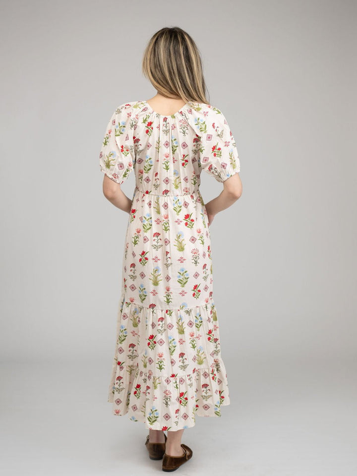 Beau & Ro Dress The Poppy Dress | Ivory Buti Flower