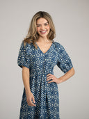 Beau & Ro Dress The Poppy Dress | Navy Star India Resist