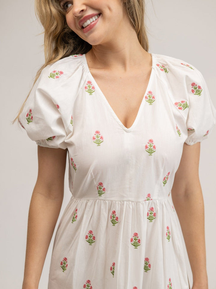 Beau & Ro Dress The Poppy Dress | Petite Pink Floral