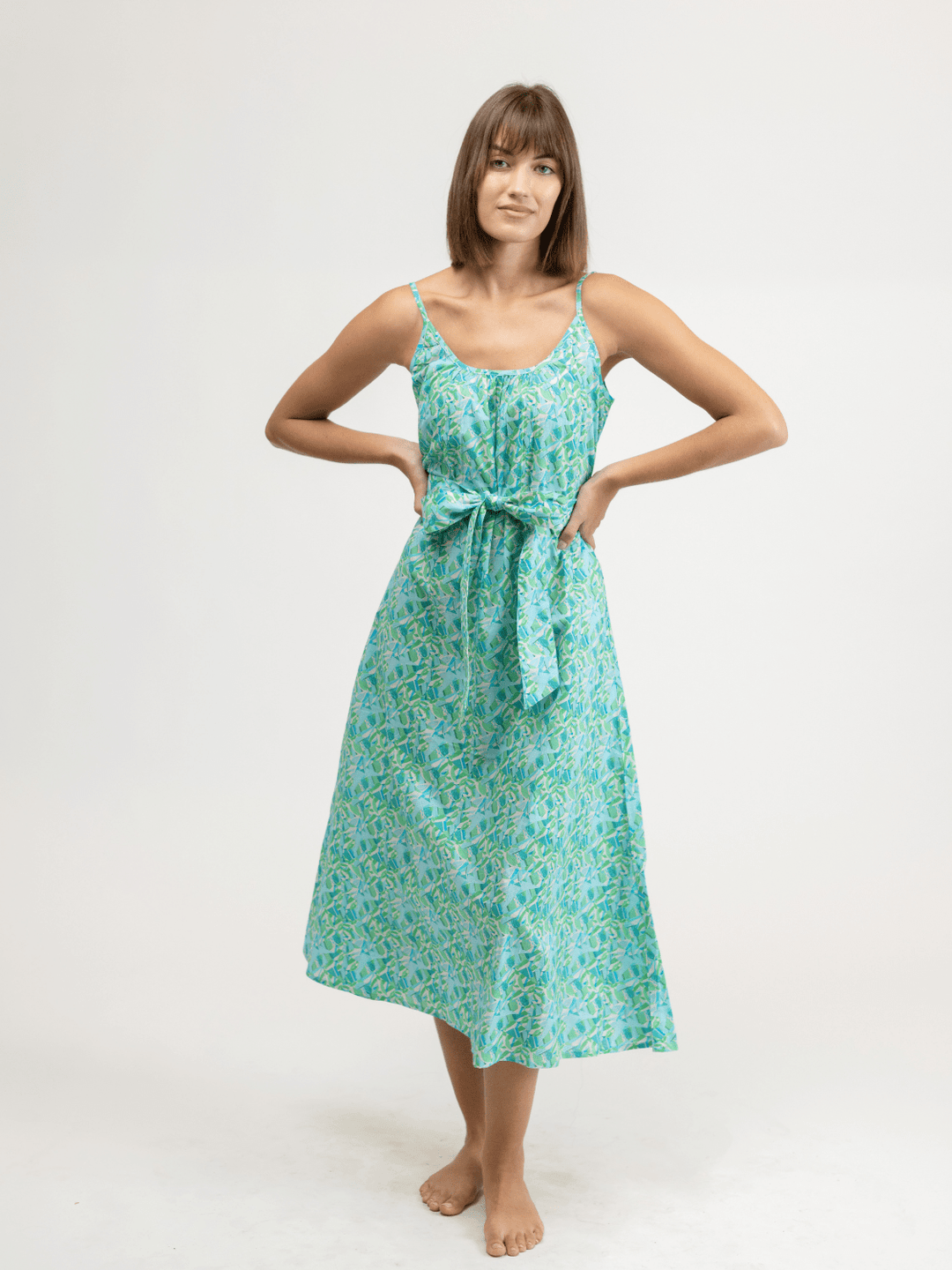 Beau & Ro Dress Small SAMPLE | The Summer Dress | Green Geo | Small