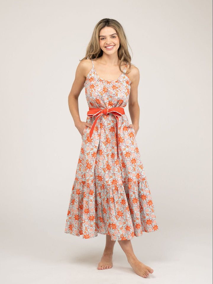 Beau & Ro Dress The Sunny Dress | Red Garden Swirl