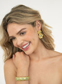 Beau & Ro Earrings Beau & Ro Jewelry | Flower Earring in Green Amethyst
