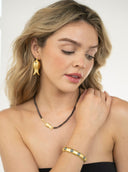 Beau & Ro Earrings Beau & Ro Jewelry | Gold Fish Earring in Blue Kyanite