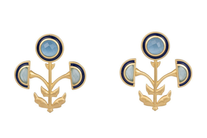 Beau & Ro Earrings Beau & Ro Jewelry | Marigold Earring in Blue Chalcedony