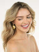 Beau & Ro Earrings Beau & Ro Jewelry | Scallop Earring in Rainbow Moonstone