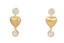 Beau & Ro Earrings Heart Earring in Rainbow Moonstone
