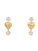 Beau & Ro Earrings Heart Earring in Rainbow Moonstone