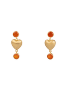 Beau & Ro Earrings Heart Earring in Red Onyx