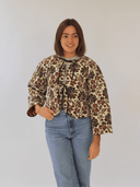 Beau & Ro Jacket Reversible Quilted Bow Jacket | Brown Flower Power