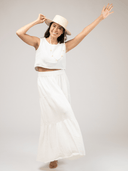 Beau & Ro Matching Set The Beach Tank + Abby Skirt Set | White Gauze