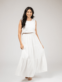 Beau & Ro Matching Set The Beach Tank + Abby Skirt Set | White Gauze