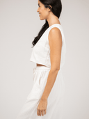 Beau & Ro Matching Set The Beach Tank + Abby Skirt Set | White Gauze