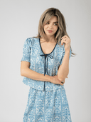 Beau & Ro Matching Set The Louisa Top + Trellis Skirt Set in Blue Mughal Block