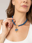 Beau & Ro Necklace 18 Inch Blue Gem Necklace