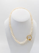 Beau & Ro Necklace 18 Inch Cream Gem Necklace