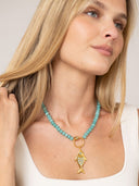 Beau & Ro Necklace 18 Inch Turquoise Gem Necklace