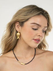 Beau & Ro Necklace Beau & Ro Jewelry | Gold Fish Necklace in Iolite