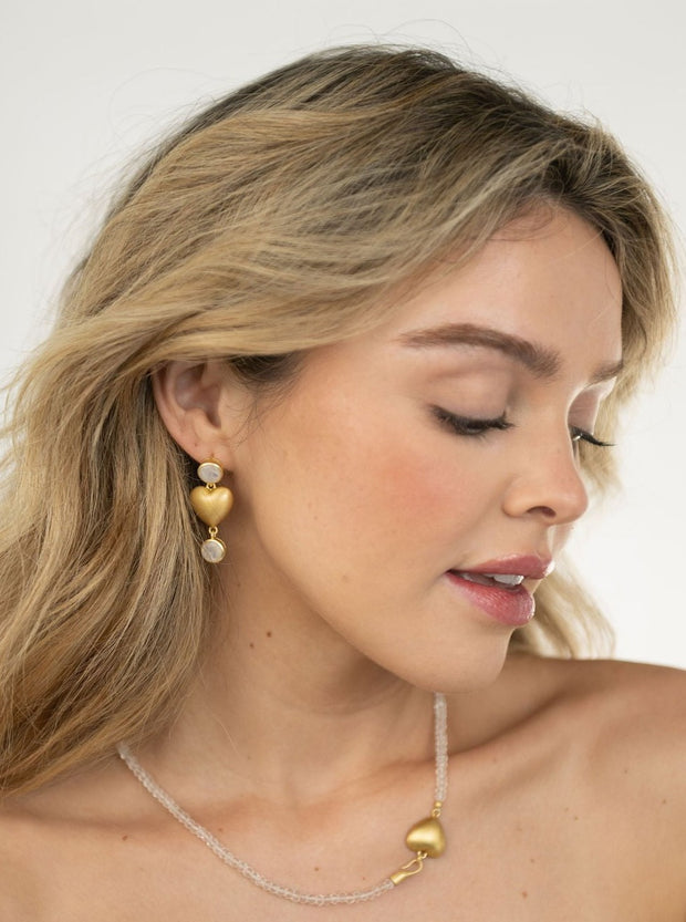 Beau & Ro Necklace Beau & Ro Jewelry | Heart Necklace in Crystal
