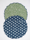 Beau & Ro Placemat Remnant Collection Resist Scalloped Placemats