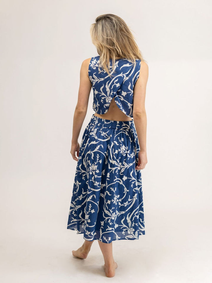 Beau & Ro Skirt Set The Wallis 2-Piece Set | Blue Jodhpur Swirl