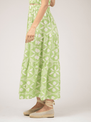 Beau & Ro Skirt Small SAMPLE | The Abby Skirt | Lime Ikat | Small