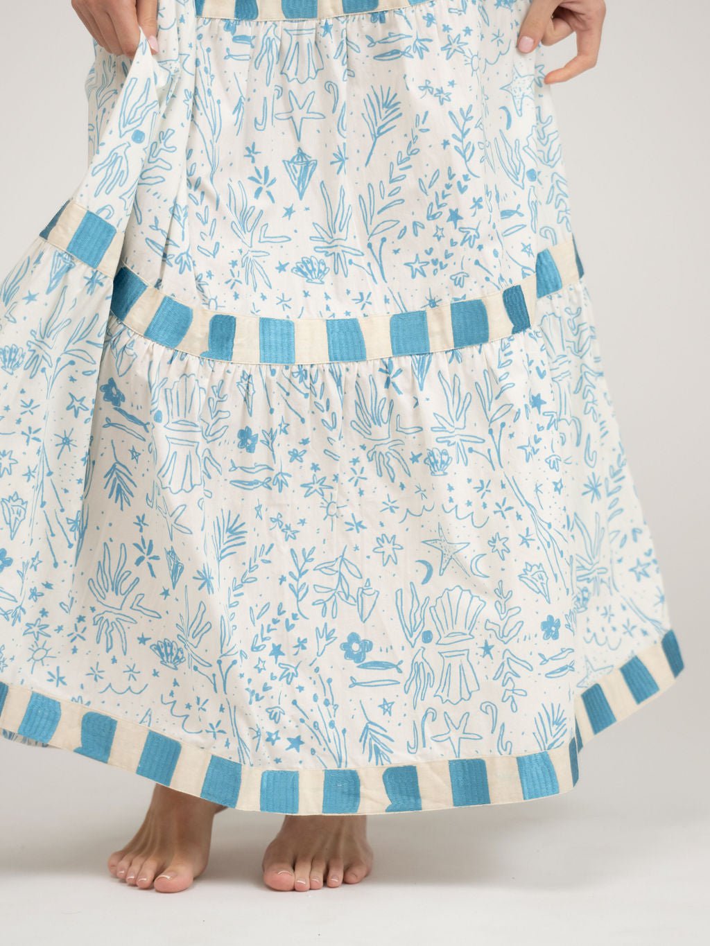 Beau & Ro Skirt The Abby Skirt | Blue Stars & Shells