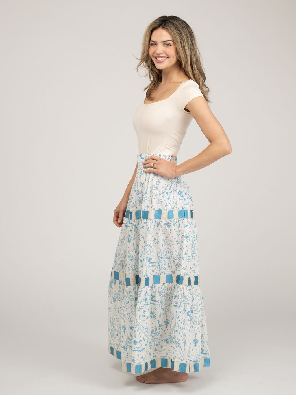 Beau & Ro Skirt The Abby Skirt | Blue Stars & Shells