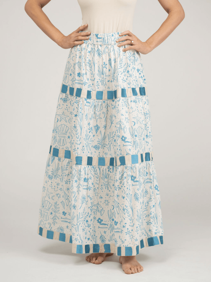 Beau & Ro Skirt The Abby Skirt | Blue Stars & Shells