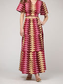 Beau & Ro Skirt The Abby Skirt | Cranberry Bagru Triangle