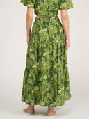 Beau & Ro Skirt The Abby Skirt | Dark Green Palm Leaf