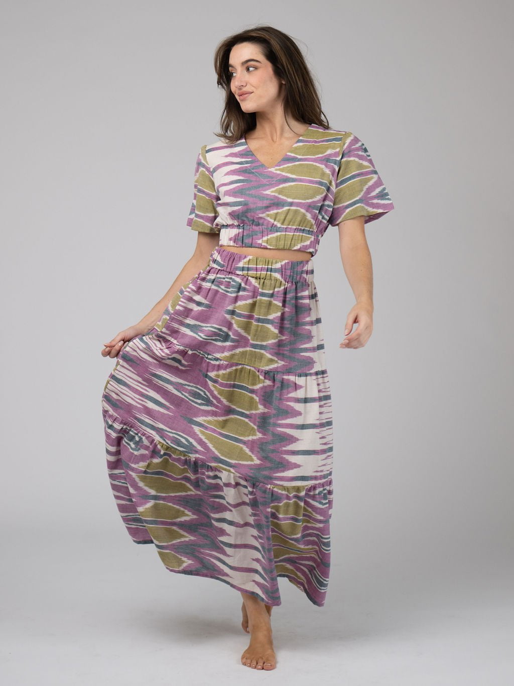 Beau & Ro Skirt The Abby Skirt | Eco Purple Ikat