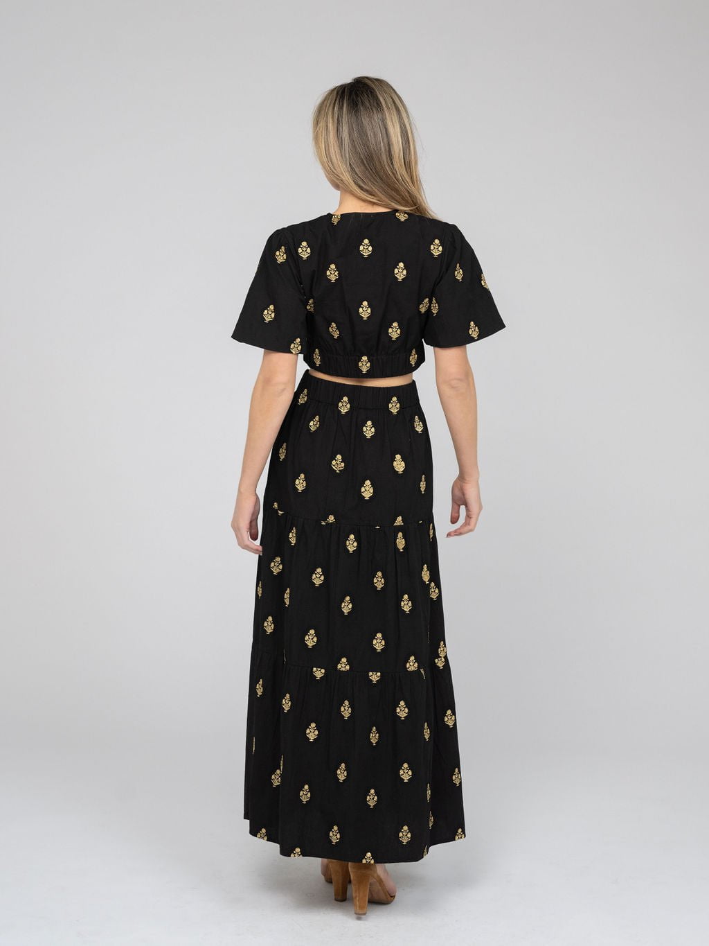 Beau & Ro Skirt The Abby Skirt | Gold & Black Embroidery