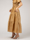 Beau & Ro Skirt The Abby Skirt | Gold Dupioni