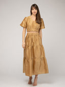 Beau & Ro Skirt The Abby Skirt | Gold Dupioni