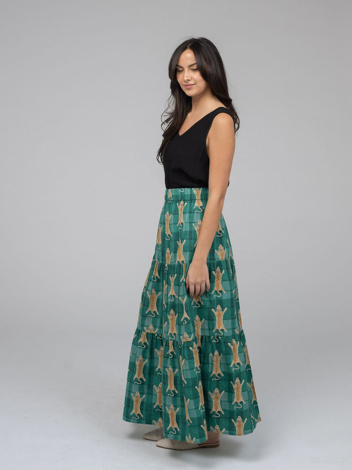 Beau & Ro Skirt The Abby Skirt | Green Cheetah