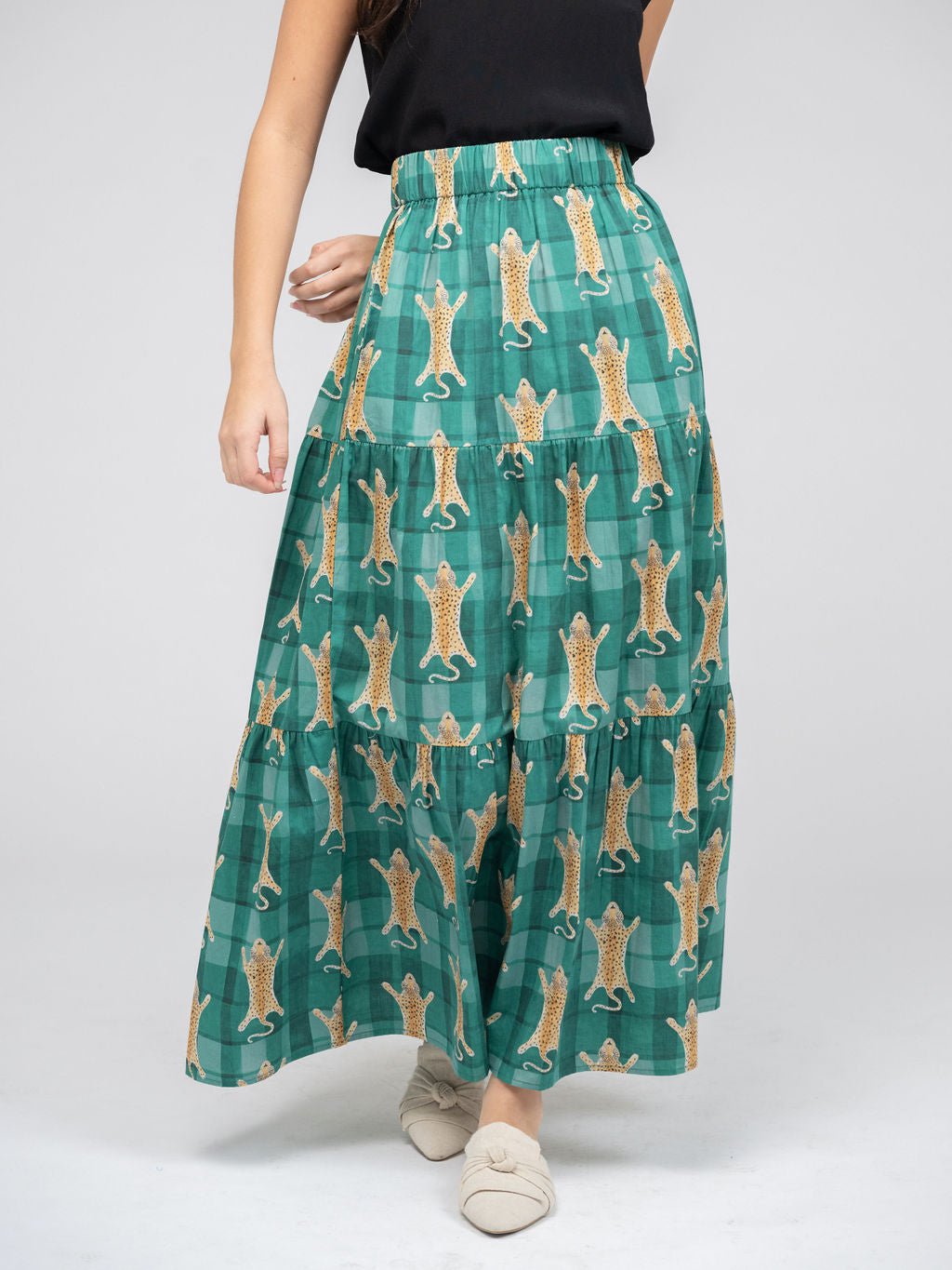 Beau & Ro Skirt The Abby Skirt | Green Cheetah