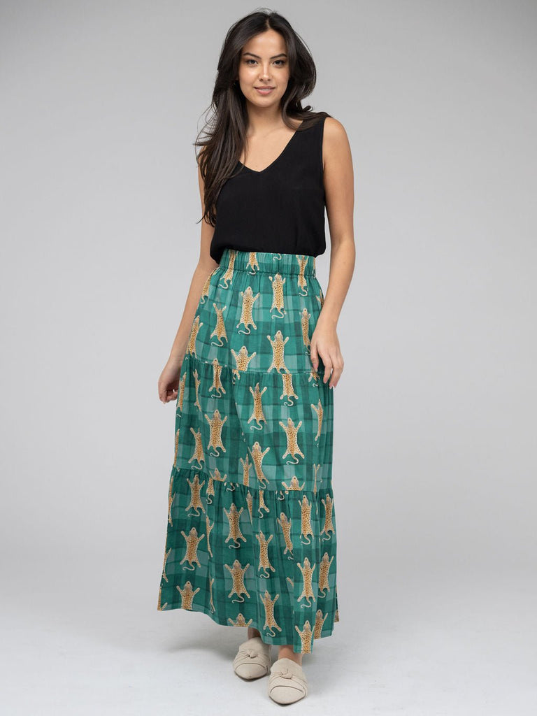 The Abby Skirt | Green Cheetah – Beau & Ro