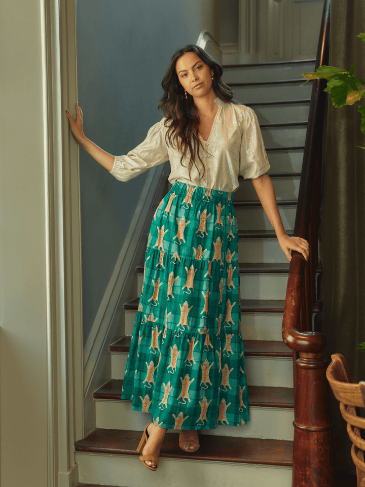 Beau & Ro Skirt The Abby Skirt | Green Cheetah