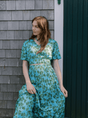 Beau & Ro Skirt The Abby Skirt in Blue Wiley Floral