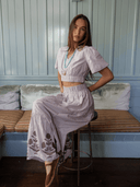Beau & Ro Skirt The Abby Skirt in Brown Stripe