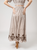 Beau & Ro Skirt The Abby Skirt in Brown Stripe