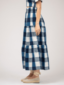Beau & Ro Skirt The Abby Skirt | Navy Check Ikat