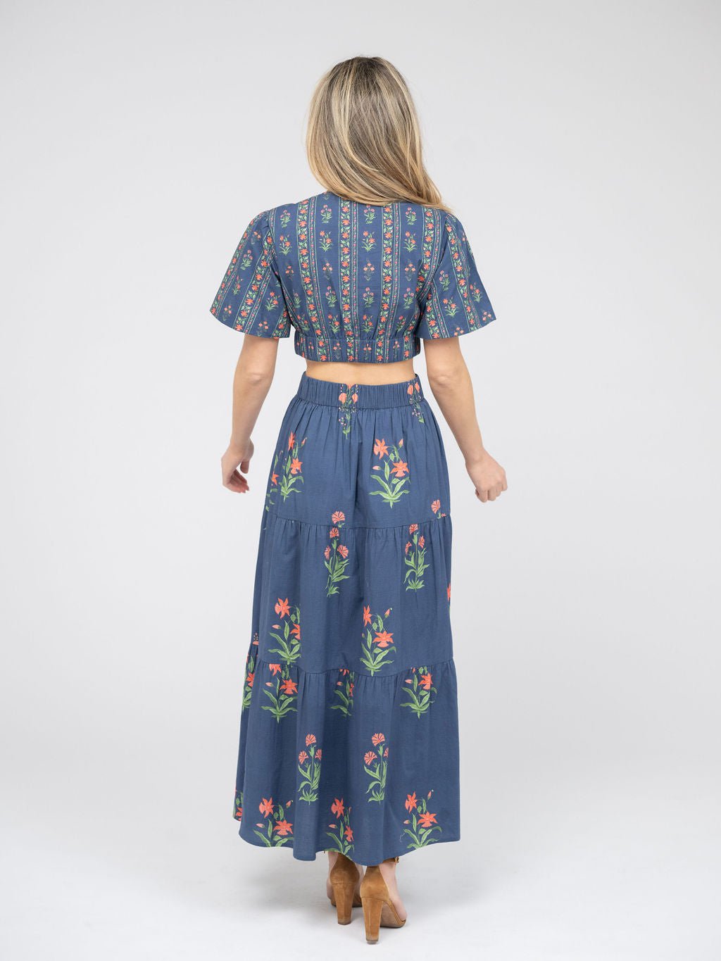 Beau & Ro Skirt The Abby Skirt | Navy Jaipur Floral