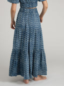 Beau & Ro Skirt The Abby Skirt | Navy Stripe India Resist