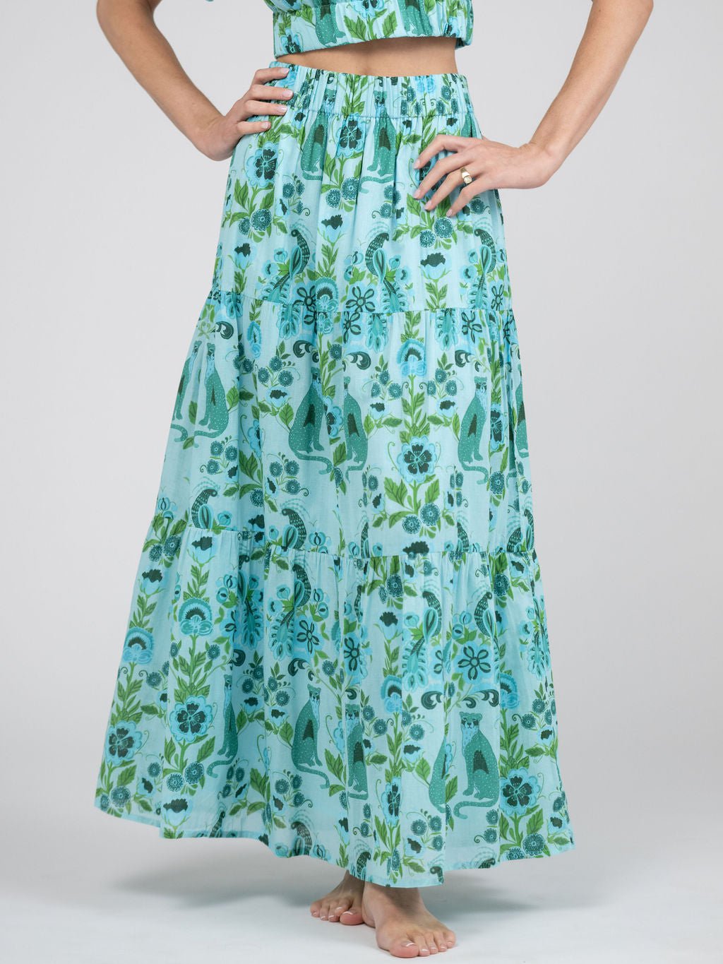 Beau & Ro Skirt The Abby Skirt | Turquoise Leopard Love