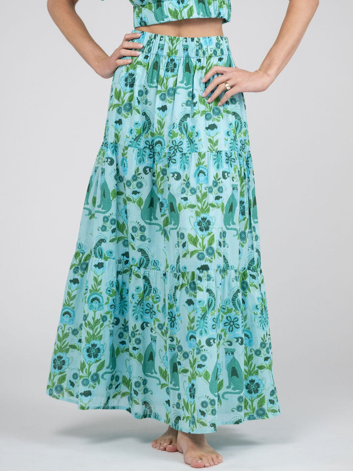 Beau & Ro Skirt The Abby Skirt | Turquoise Leopard Love